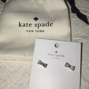 KATE SPADE silver bow earrings